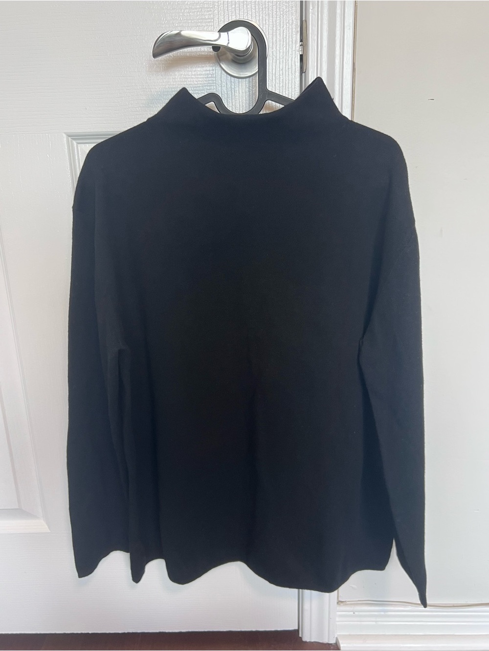 Women Black Mock Neck Wool & Cashmerre Sweater,SZ L,new with tag